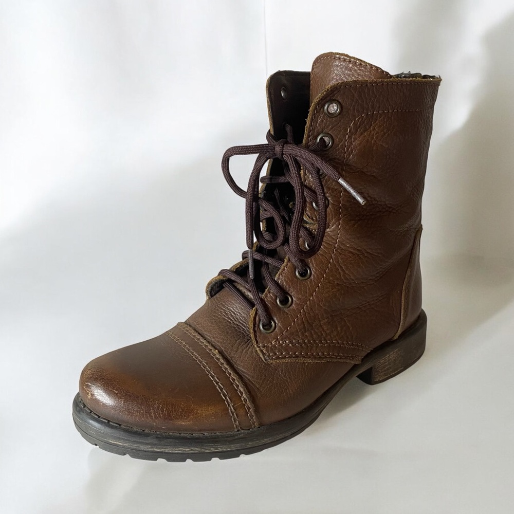 Steve Madden Brown Fame Combat Boots